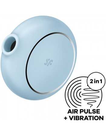 Satisfyer Pro To Go 3 Double Air Pulse Stimulator & Vibrator Blue - MySexyShop.eu