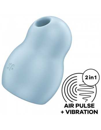Satisfyer Pro To Go 1 Double Air Pulse Stimulator & Vibrator Blue - MySexyShop.eu