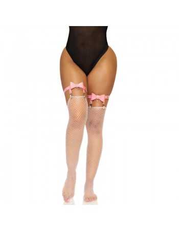 Leg Avenue Vegan Leather Tigh High Garter One Size Pink - MySexyShop.eu