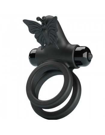 Pretty Love Doble Anillo Vibrador Con Estimulador Negro - MySexyShop (ES)