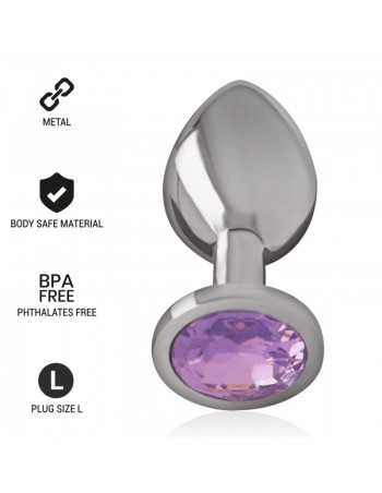 Intense Metal Aluminum Anal Plug With Violet Glass Size L - MySexyShop.eu