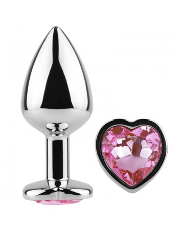 Secret Play Metal Butt Plug Fuchsia Heart Small Size 7 Cm - MySexyShop.eu
