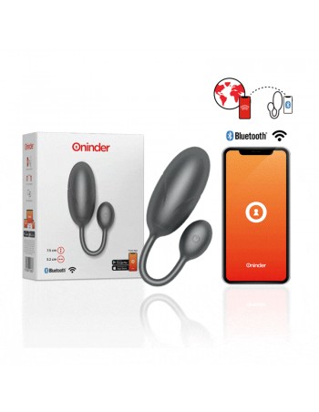 Oninder Tokyo Vibrating Egg Black 7.5 X 3.2 Cm Free App - MySexyShop.eu