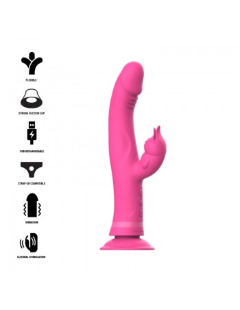 Intense Julio Vibrator Rabbit Silicone Pink - MySexyShop.eu