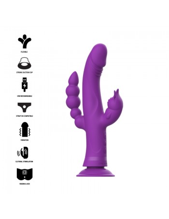 Intense Casanova Vibrator Rabbit Silicone Triple Engine Purple | MySexyShop (PT)