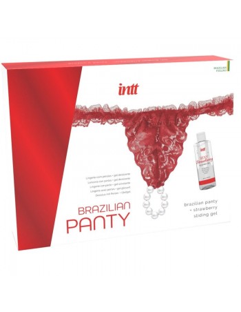 Intt Brazilian Red Panty With Pearls And Lubricating Gel 50ml - MySexyShop.eu