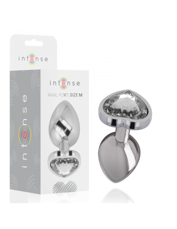 Intense Metal Aluminum Anal Plug Heart White Size M | MySexyShop