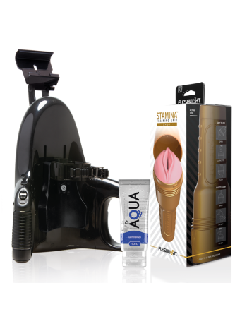 Fleshlight Pink Lady Stamina Training Unit + Universal Launch + Aqua Quality Lubricant 50 Ml