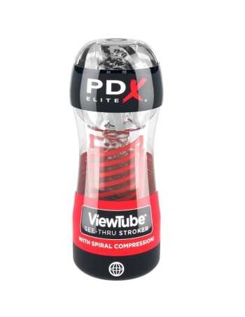 Pdx Elite Stroker Viewtube 2 Spiral Compression Transparent