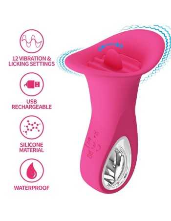 Pretty Love Clyde Oral Vibrator Vibrating Tongue 12 Vibrations Pink