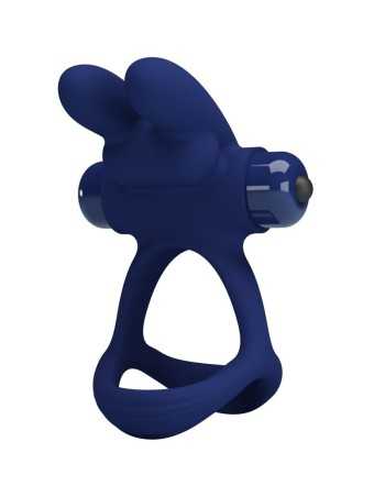 Pretty Love Francisco Double Vibrating Ring Rabbit Blue