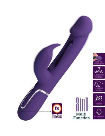 Pretty Love Kampas Rabbit 3 In 1 Multifunction Vibrator With Tongue Violet