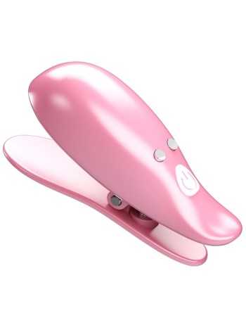 Pretty Love Leaf Vibrating Nipple Clamps Pink