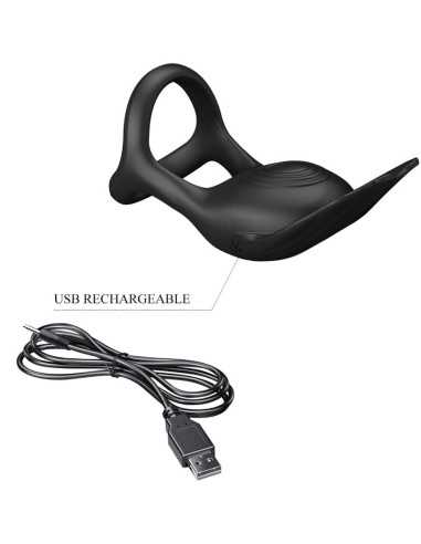 Pretty Love Silas Vibrant Penis Ring 7 Vibrations Black