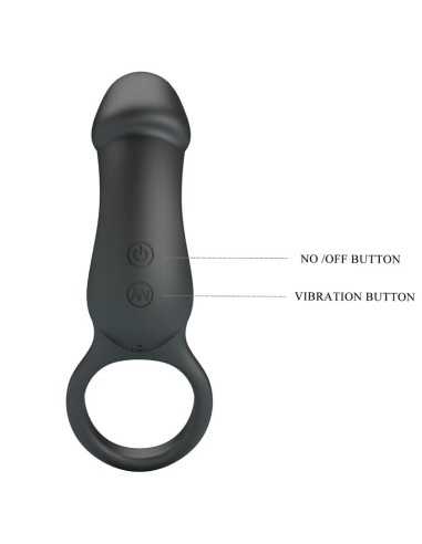 Pretty Love Trae Vibrating Black Ring With Stimulator |