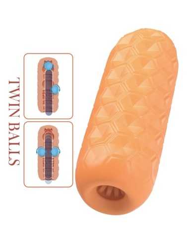 Pretty Love Twin Balls Male Masturbator Orange | MySexyShop
