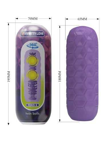 Pretty Love Twin Balls Male Masturbator Purple | MySexyShop