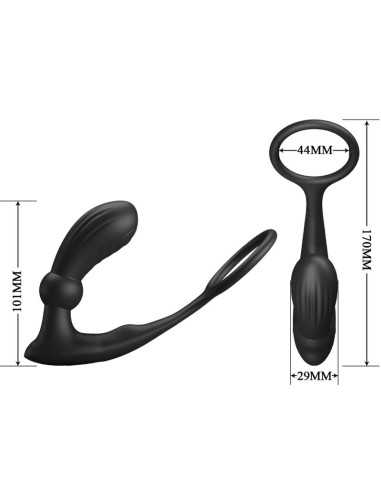 Pretty Love Warren Black Anal Ring & Vibrator | MySexyShop