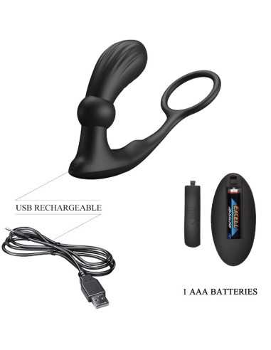 Pretty Love Warren Black Anal Ring & Vibrator | MySexyShop