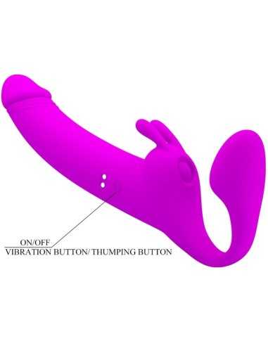 Pretty Love Zanini Strapless Strap-On 10 Vibrations Purple |