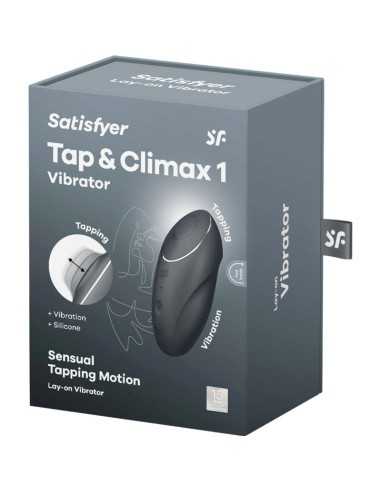 Satisfyer Tap & Climax 1 Vibrateur Lay-On Noir - MySexyShop