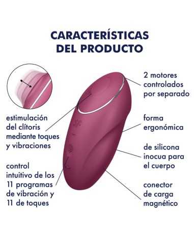 Satisfyer Tap & Climax 1 Lay-On Vibrator Red | MySexyShop