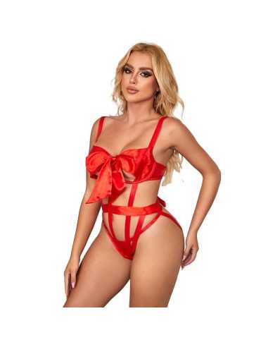 Subblime 954468 Sexy Durchbrochener Body Mit Schleife Rot S/M - MySexyShop.eu