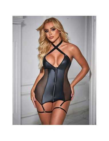 Subblime 954444 Vestido Sexy De Malha Couro Preto S/M | MySexyShop (PT)