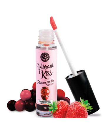 Secretplay Lip Gloss Vibrant Kiss Gomme Fraise - MySexyShop