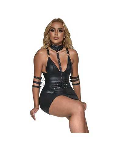 Subblime 954406 Bondage-Kleid Aus Leder, Schwarz, S/M - MySexyShop.eu