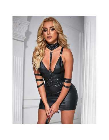Subblime 954406 Vestido Bondage De Cuero Negro S/M - MySexyShop (ES)