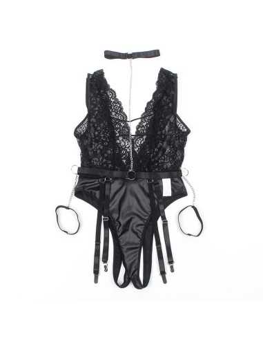 Subblime Sexy Body With Garter Belt Black S/M