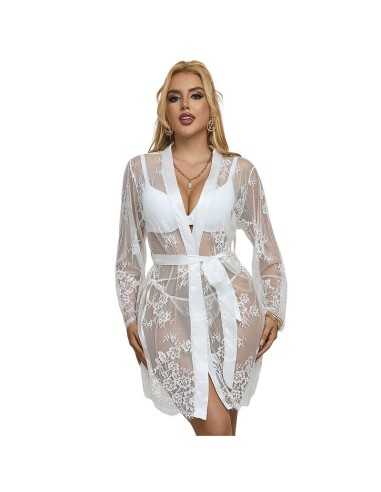Subblime 954369 Langärmeliges Nachthemd Mit Blumenmuster Weiss S/M - MySexyShop.eu