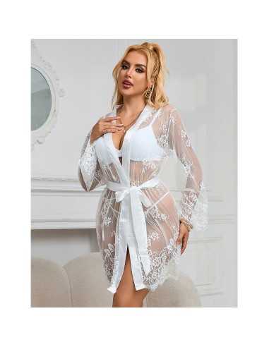 Subblime Chemise De Nuit À Manches Longues À Motif Floral Blanc