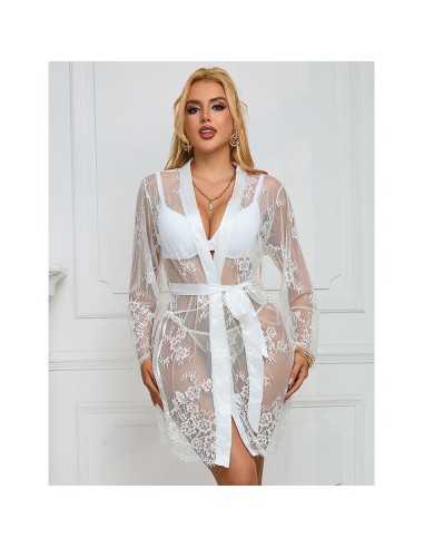 Subblime Chemise De Nuit À Manches Longues À Motif Floral Blanc
