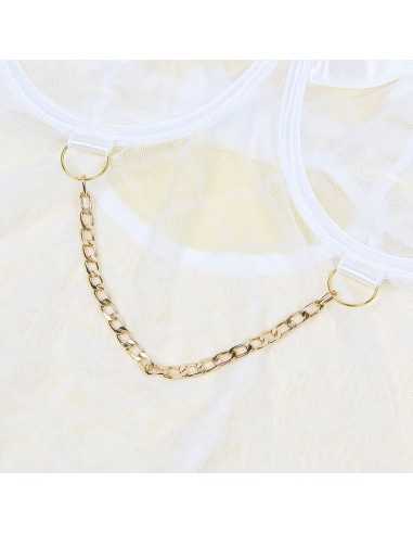 Subblime Body Avec Chaînes + Porte-Jarretelles Blanc L/Xl -