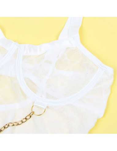 Subblime 954284 Body Con Cadenas + Ligueros Blanco S/M - MySexyShop (ES)