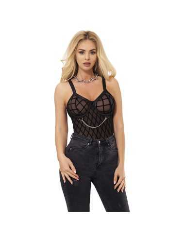 Subblime Body Con Catene + Cintura Reggicalze Nero L/Xl