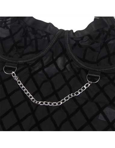 Subblime 954260 Body Con Cadenas + Ligueros Negro S/M - MySexyShop (ES)