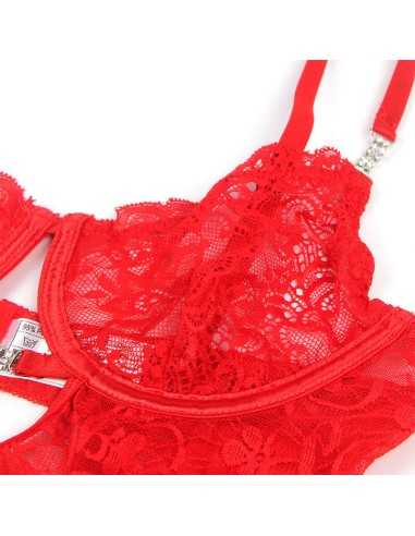 Subblime Babydoll En Dentelle À Bretelles Réglables Rouge L/Xl