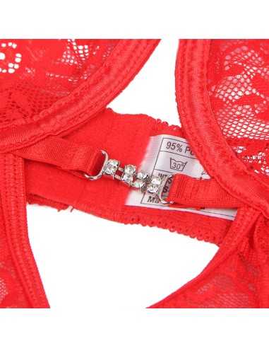 Subblime Babydoll En Dentelle À Bretelles Réglables Rouge S/M -