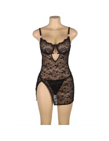 Subblime Lace Babydoll With Adjustable Straps Black S/M