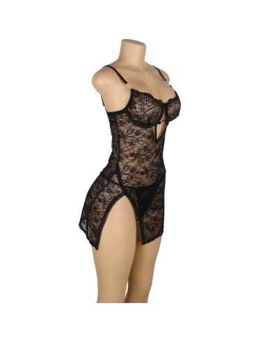 Subblime Babydoll En Dentelle À Bretelles Réglables Noire S/M -