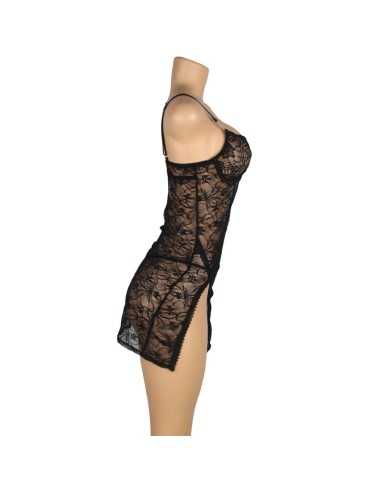 Subblime 954185 Spitzen-Babydoll Mit Verstellbaren Trägern Schwarz S/M - MySexyShop.eu