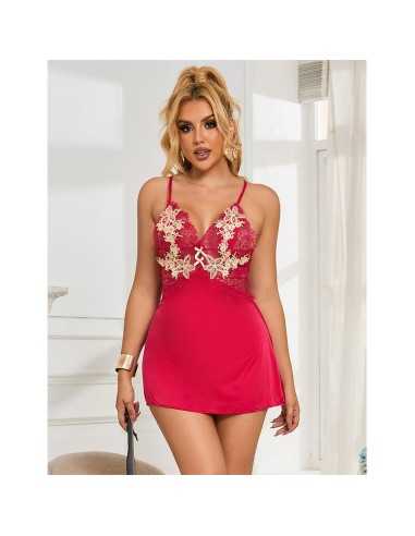 Subblime 954123 Babydoll Con Diseño Floral Rojo S/M - MySexyShop (ES)