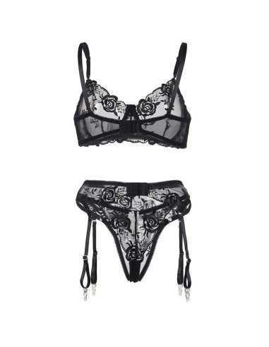 Subblime Reggiseno + Slip Con Cintura Reggiseno Floreale Nero