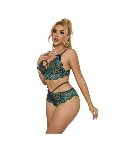 Subblime Reggiseno + Slip Pizzo Verde L/Xl