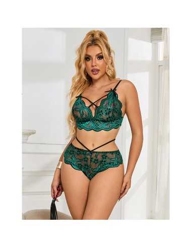 Subblime Reggiseno + Slip Pizzo Verde L/Xl