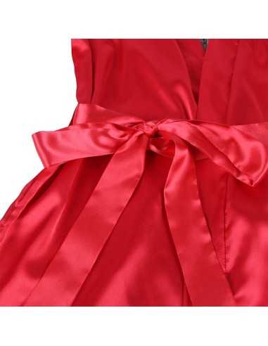 Subblime Caraco Dos Transparent En Dentelle + String Rouge/Noir