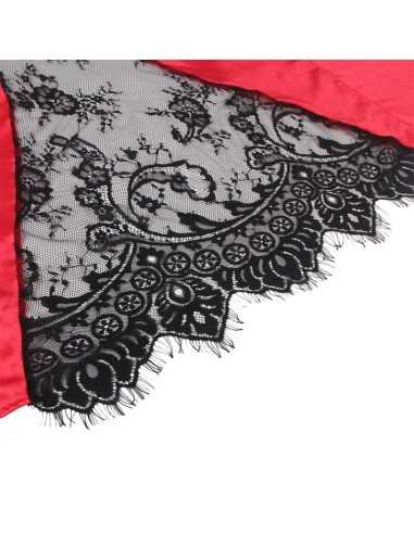 Subblime Caraco Dos Transparent En Dentelle + String Rouge/Noir